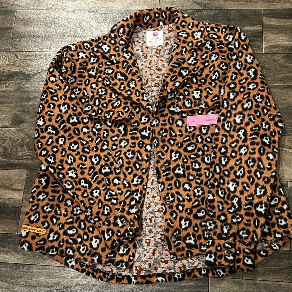 NWT Simply Southern Cheetah Shacket Size XL